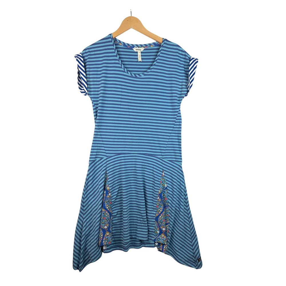 Matilda Jane Women's Walkabout Dress Size Smallâ Blue Floral Striped
